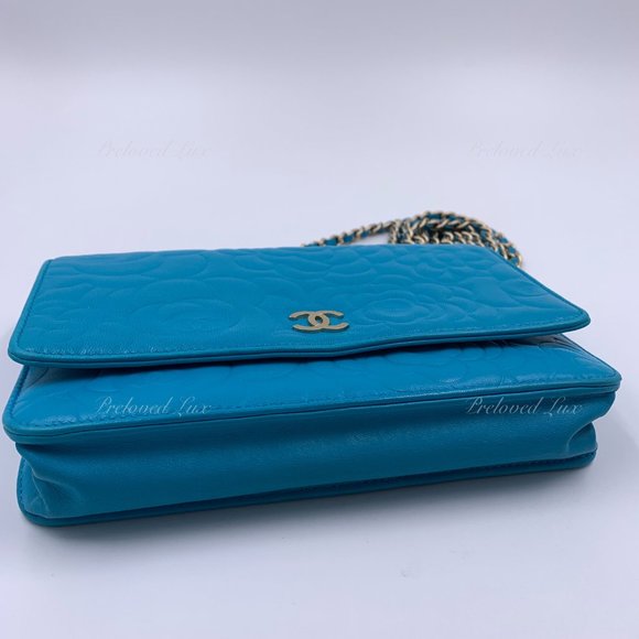 Authentic CHANEL Lambskin Camelia Wallet-on-the-chain WOC Crossbody Flap Bag - Picture 5 of 17